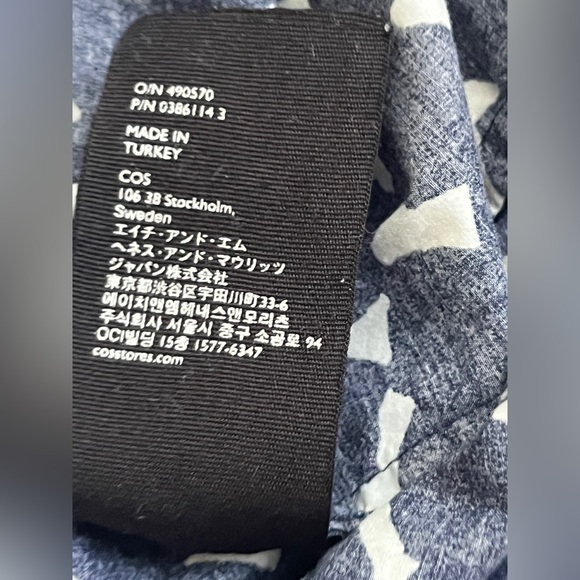 COS A-line Dress Lagenlook Geometric Print front pockets 100% Cotton sz XS - Picture 6 of 12